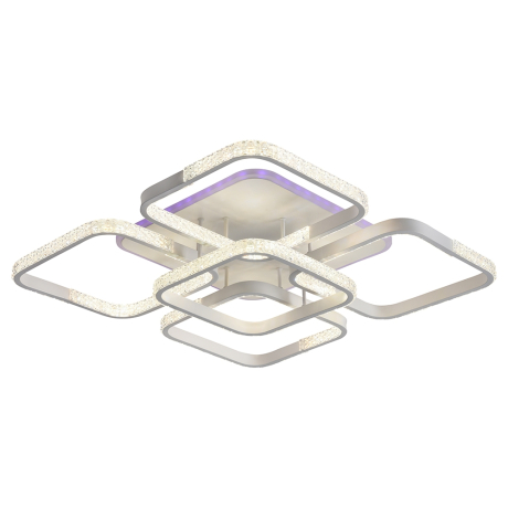 Светодиодная диммируемая люстра с ПДУ Profit Light 8026/4+1 WHT A 148W+10W RGB 