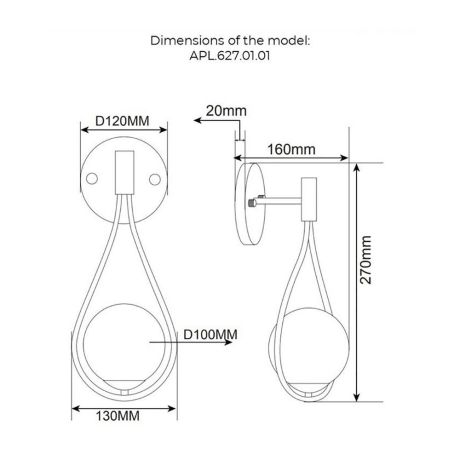 Бра с лампочкой APLOYT APL.627.01.01+Lamps 