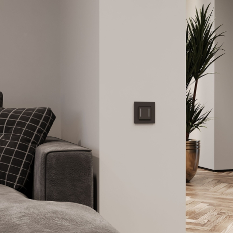 Сенсорный выключатель двухклавишный с подсветкой (черный) W4522008 Werkel 