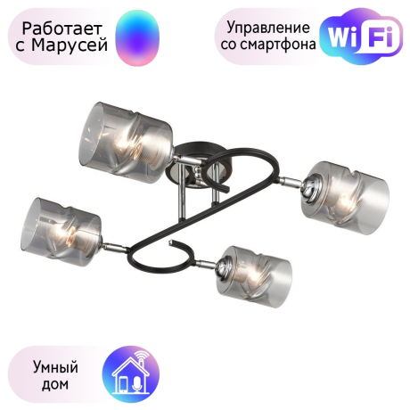 Люстра потолочная Velante с поддержкой Маруся 235-107-04-М 