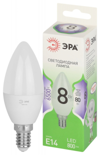 Лампочка светодиодная ЭРА GREEN LINE LED B35-8W-865-E14 GL E14 8 Вт свеча холодный свет Б0067101