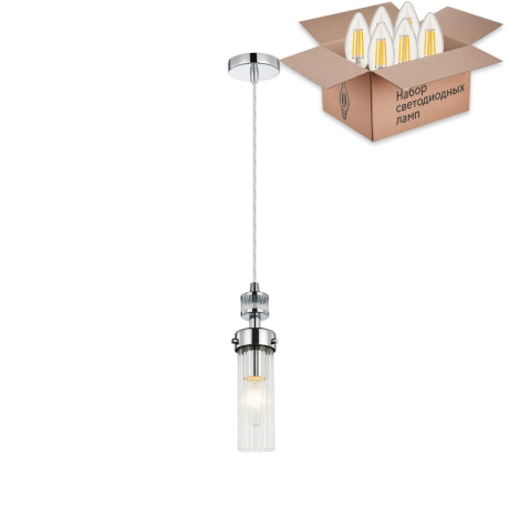 Подвесной светильник с лампочкой Favourite Aestetic 2819-1P+Lamps E14 Свеча 