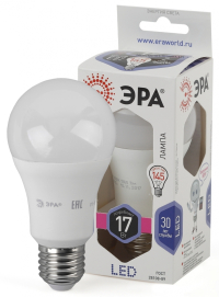 Лампа светодиодная ЭРА E27 17W 6000K матовая LED A60-17W-860-E27 Б0031701
