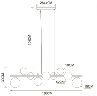 Подвесная люстра Arte Lamp Gemini A2243SP-9PB