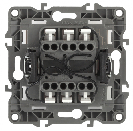 Выключатель двухклавишный с подсветкой ЭРА 12 10AX 250V 12-1105-02 Б0014658