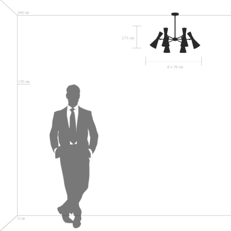 Люстра на штанге Lightstar Dumo (MD8506/6A) 816067 