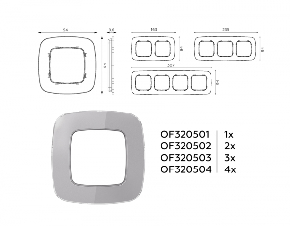 Рамка Ambrella Volt OMEGA Radian (Сталь Стекло органическое) OF320501
