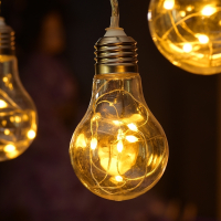 Нарушена упаковка!  <295948> 1,8м. Электрогирлянда ''Ретро лампы'' 10шт (RGB) с пультом IP44 Vegas 55133