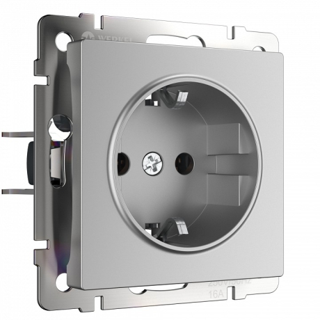 Розетка с заземлением и со шторкой, без рамки Werkel  W1171106 