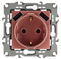 Розетка ЭРА Intro Solo Schuko P+E 16A 250V со шторками 2хUSB медь 12-4109-14 Б0047848