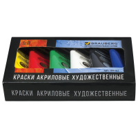 Краски акриловые художественные BRAUBERG ART CLASSIC, НАБОР 6 цветов по 75 мл, в тубах, 191121 (191121)