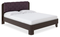 Кровать полутораспальная Wood Home 1 Орматек 140-200 Кровать Wood Home 1 Венге (сосна) с брашированием/Diva Вяленая слива (321) (DK)