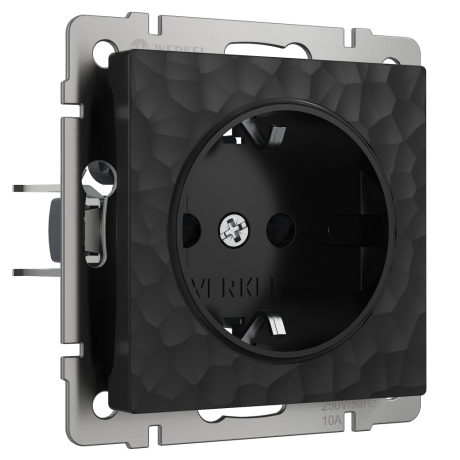 Розетка с заземлением (черный) Hammer Werkel W1271008