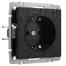 Розетка с заземлением (черный) Hammer Werkel W1271008