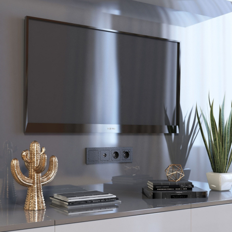 Розетка с заземлением (черный) Hammer Werkel W1271008