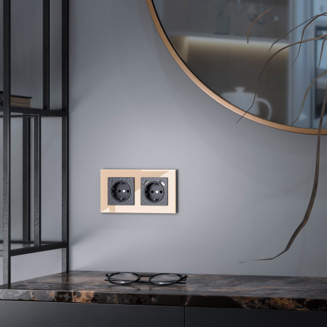 Розетка с заземлением (черный) Hammer Werkel W1271008