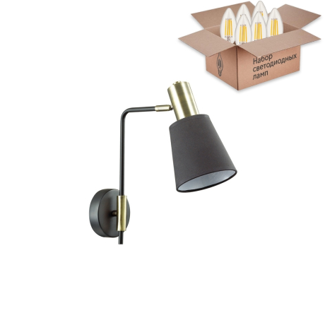 Бра с лампочкой Lumion Marcus 3638/1W+Lamps E14 Свеча 