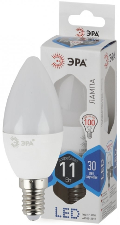 Лампа светодиодная ЭРА E14 11W 4000K матовая LED B35-11W-840-E14 Б0032982 