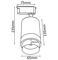 Однофазный LED светильник 15W 3000К для трека Crystal Lux CLT 0.11 (CLT 0.31 008 15W BL )