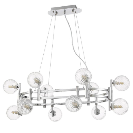 Подвесная люстра с лампочками CRYSTAL LUX Luxury SP12L Chrome+Lamps 