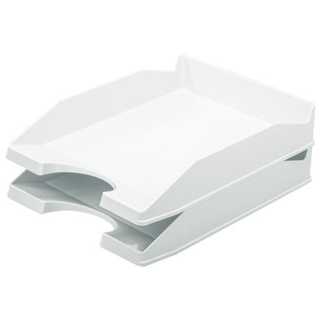 Нарушена упаковка!  <370889> Лоток горизонтальный для бумаг КОМПЛЕКТ 2 шт., BRAUBERG "Modern", 346х254х61 мм, белый, 238026 (238026)