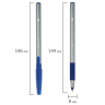 Нарушена упаковка!  <709748> Ручка шариковая с грипом BRAUBERG "i-STICK POINT", СИНЯЯ, корпус серый, игольчатый узел 0,7 мм, линия письма 0,35 мм, 144021