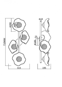 Настенный светильник (бра) Maytoni MOD207WL-04BS Miracle