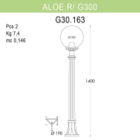 G30.163.000.BXE27 Уличный светильник Fumagalli Aloe.R/G300