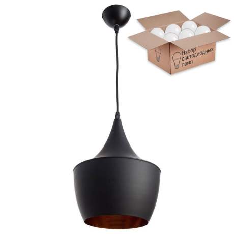 Светильник с лампочками Arte Lamp Cappello A3407SP-1BK+Lamps 