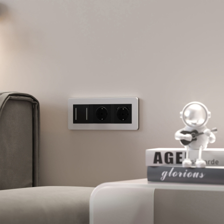 Рамка на 3 поста Split (белый/черный, soft-touch) W0033068 Werkel (a067990) 