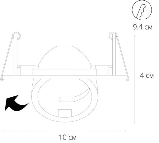 Комплект 10шт. Встраиваемый светильник Arte Lamp Accento A4009PL-1WH-10 