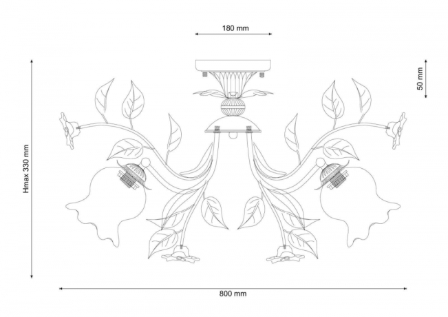 Люстра потолочная с Led лампочками в комплекте Lucia Tucci Fiori Di Rose 114.8+Lamps 