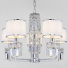 Подвесная люстра Eurosvet Zaffiro 10099/5 хром/прозрачный хрусталь Strotskis (новый абажур) 