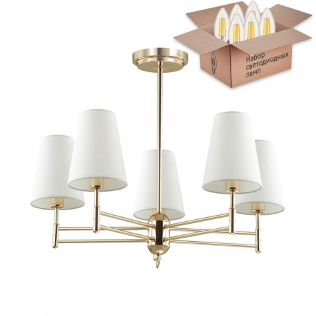 Подвесная люстра с лампочками Lumion Doris 4436/5C+Lamps E14 Свеча 