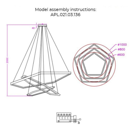Подвесная светодиодная люстра Aployt Polunia APL.021.03.136 