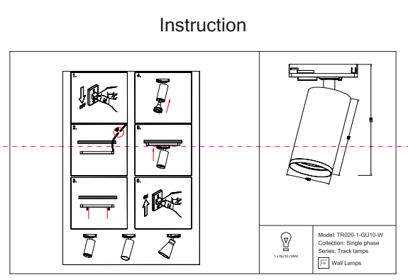 Однофазный светильник для трека Maytoni Track lamps TR020-1-GU10-W 