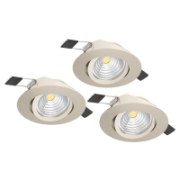 900746 Комплект встраиваемых диммируемых светильников SALICETO, 3X6W (LED), 2700K, 1350lm, ?88, алюминий, матовый никель Eglo