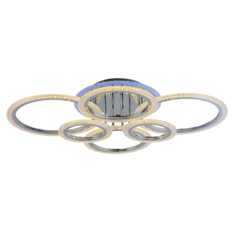 Светодиодная диммируемая люстра с ПДУ Profit Light 8086/6 CHR 132W+8W RGB 