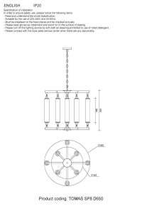 Подвесная люстра Crystal Lux Tomas SP8 D650 Brass