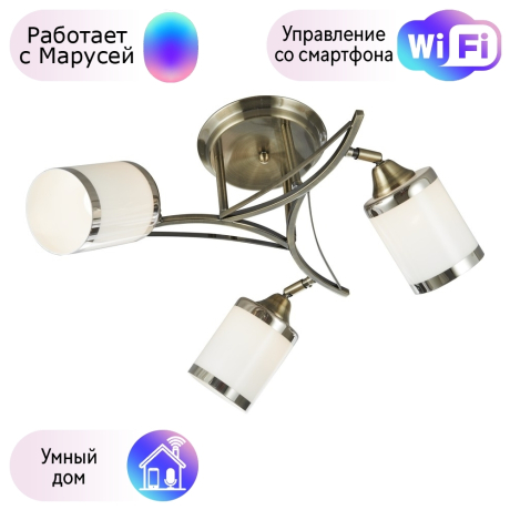 Потолочная люстра Velante с поддержкой Маруся 713-507-03-М 