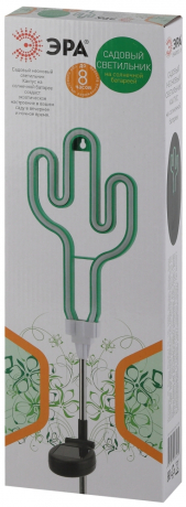 Садовый неоновый светильник Кактус на солнечной батарее ERASF012-31 (Б0044239)