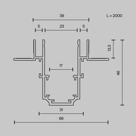 Трек встраиваемый Maytoni Technical Busbar trunkings Exility TRX034LS-222B 