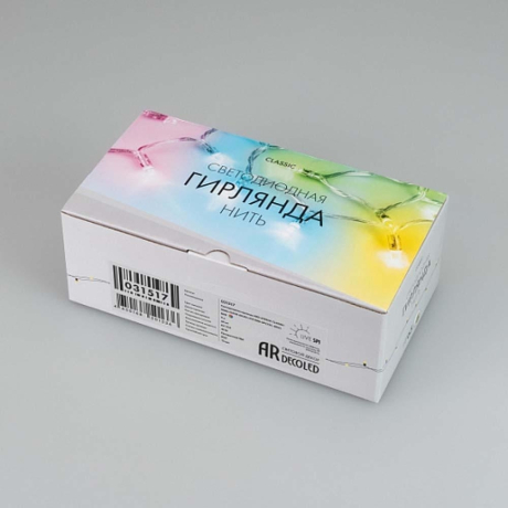 9м. Уличная гирлянда нить RGB Ardecoled 12V ARD-String-Classic-9000-Clear-60Led-Live RGB-SPI (31517)
