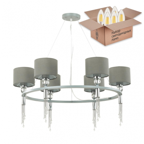 Люстра подвесная с лампочками Lumion Santiago 4515/6+Lamps Е27 Свеча 