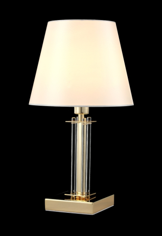 Настольная лампа в комплекте с лампочкой  CRYSTAL LUX NICOLAS LG1 GOLD/WHITE+Lamps 