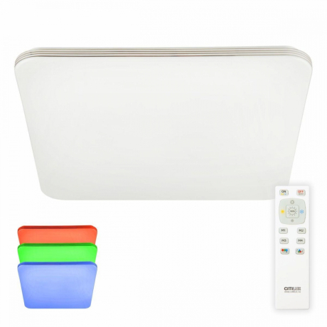 Потолочный светодиодный светильник с пультом ДУ (инфракрасный) и RGB подсветкой Citilux Симпла CL714K900G 