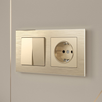 Выключатель двухклавишный проходной (шампань) Werkel W1122011