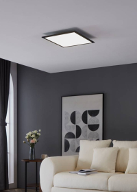 900818 Потолочный светильник  SALOBRENA 1, 21,5W (LED), 4000K, 3000lm, L450, B450, H50, алюминий, черный / пластик, белый Eglo