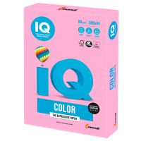 Бумага цветная IQ color, А4, 80 г/м2, 500 л., неон, розовая, NEOPI (110670)