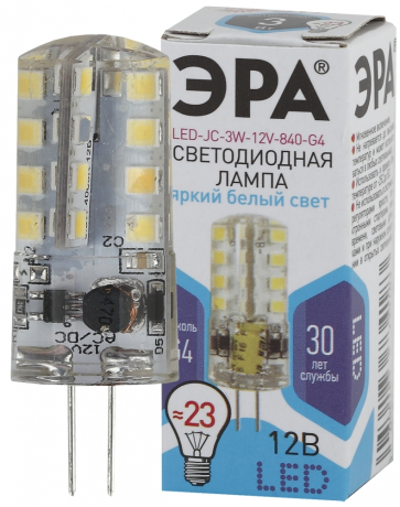 Витринный образец!  <162841> Светодиодная лампа G4 3W 4000К (белый) Эра LED JC-3W-12V-840-G4 (Б0033194) 